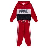 Conjunto Infantil Menino Inverno Esportivo Nba - Nyc College - Vermelho