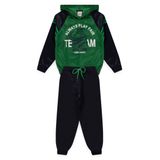 Conjunto Infantil Menino Inverno Esportivo Nba - T-rex League - Verde E Azul Marinho