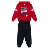 Conjunto Infantil Menino Inverno Esportivo Nba - 80 Sport Team - Vermelho E Preto