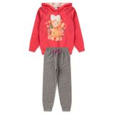 Conjunto Infantil Menina Moletom - Ursinho - Rosa E Cinza