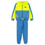 Conjunto Infantil Menino Inverno Esportivo Nba - Nyc - Amarelo Neon E Azul