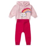 Conjunto Bebê Moletom Menina - Arco Íris - Rosa E Pink