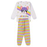 Pijama Infantil Meia Estação Menina - Dog - Branco