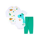 Conjunto Bebe Roupinha Body + Calça Enxoval Menino 3 Peças