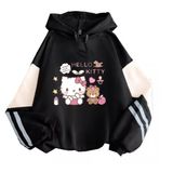 Moletom Sanmu Splice Design Print Hello Kitty Cat Bear