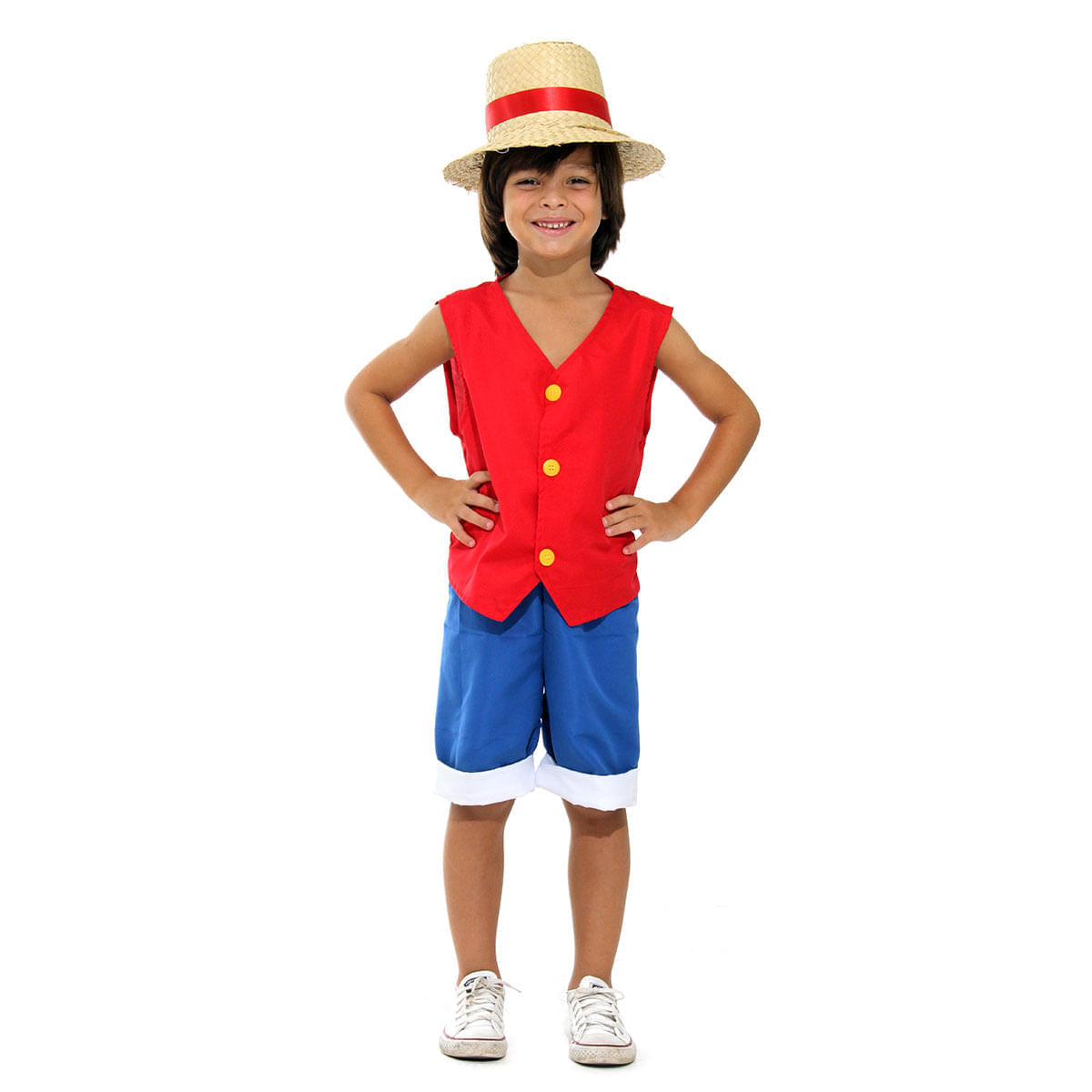 Fantasia One Piece Luffy Infantil Cosplay Abrakadabra Fantasias G