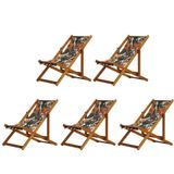 Kit 5 Cadeira Espreguiçadeira Dobrável Mel Sb-tucano