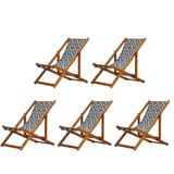 Kit 5 Cadeira Espreguiçadeira Dobrável Mel Sb-triang Preto