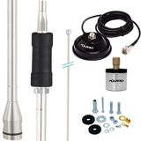 Antena Cromada Alongador Px Mini Argentina Suporte Magnetico Cabo 4m Adaptador