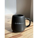 Caneca Xicara Bojuda Preta 260ml Porcelana