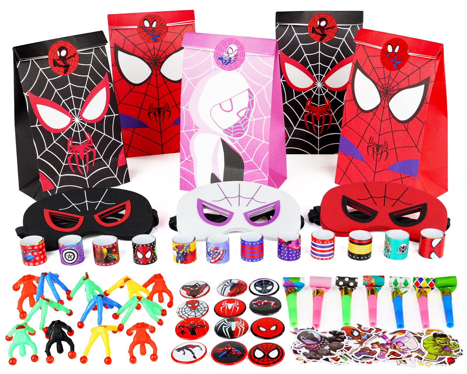 Conjunto De Presentes De Festa Partyfarm 110 Unidades Com Tema Spider And Friend