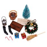 Conjunto De Enfeites De Casa De Bonecas De Natal Com 11 Ferramentas De Jardim Em Miniatura
