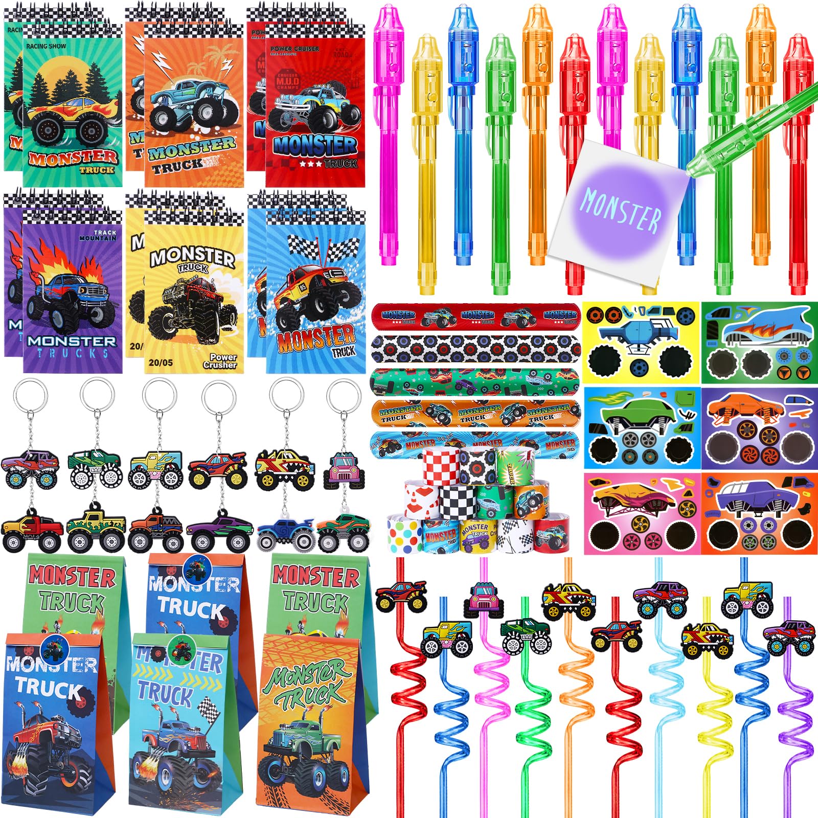 Conjunto De Lembrancinhas De Festa Winrayk 84 Unidades Monster Truck Birthday Kids