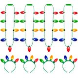 Conjunto De Lembrancinhas De Natal Eoboh Com Colar E Cabeça Iluminados