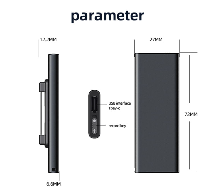 Gravador De Voz Mini 8gb De Redução Inteligente De Ruído