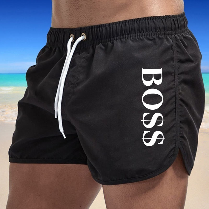 Shorts De Banho Coloridos De Verão Para Homens - Preto