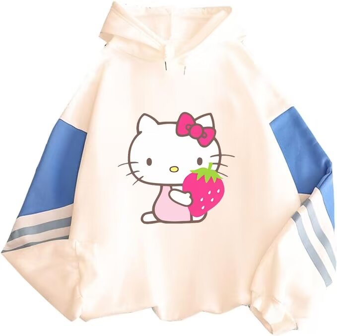 Moletons Samu Simple Style Sweet Print Hello Kitty Strawberr