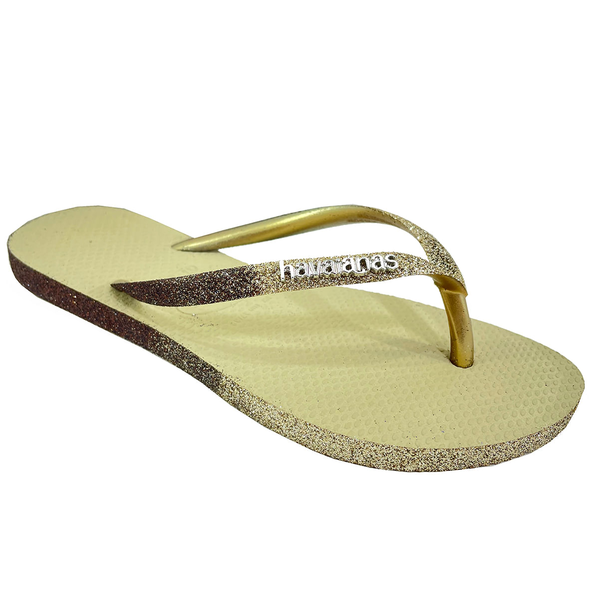 chinelo glitter havaianas dourado