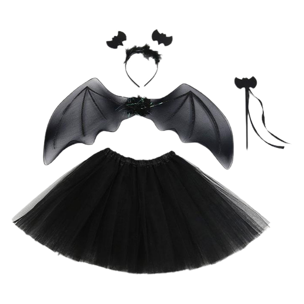 Fantasia Fairy Princess Bat Wing Para Crianças E Meninas Com Varinha E Asa