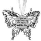 Enfeite De Suspensão De Árvore De Natal I Have An Angel Watching Over Me And I Call Letters Metal Butterfly Pendant Family Memorial Decoation Gifts