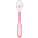 Colher Infantil Em Silicone Flexível Com Ventosa Rosa - Buba