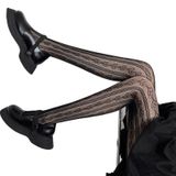Mulheres Lolita Fishnet Meia-calça Lolita Sweet Heart Listrado Malha Estampada Meias De Malha - Preto