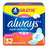 Absorvente Always Super Proteção Cobertura Suave Com Abas 32 Unidades