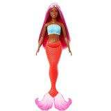 Boneca Barbie Sereia Cabelo Rosa Lilás Cauda Coral Acessórios Tiara Hrr04 Mattel