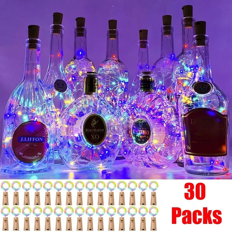 Luzes Para Garrafas De Vinho, Pacote Com 30 Led, 10 Led, Branco Quente, Halloween