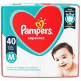 Fralda Descartável Pampers Supersec M - 8 Embalagens Com 40 Unidades Cada