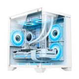 Gabinete Gamer Aquario, Hayom, Gb1791, 4x Fans Rgb, Vidro Temperado, Micro-atx, Mini-itx - Branco