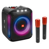 Caixa De Som JBL Bluetooth Partybox Encore, Show de Luzes, Com 2 Microfones Sem Fio, IPX4, 100W