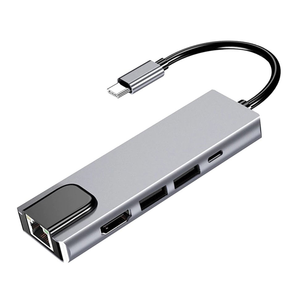 Adaptador De Encaixe De Hub Usb-c 6 Em 1 Com Pdf 4k Compatível Com Hdmi Para