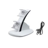 Led Dual Usb Charging Charger Dock Stand Cradle Docking Station For -xbox One S X Slim Game Gaming Console Controller - White