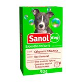 Sabonete Em Barra Cães E Gatos Sanol Dog 90g Citronela