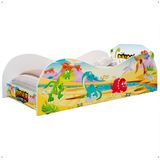 Cama Solteiro Infantil Dinossauro World Montessoriana Segura Proteção Lateral Decoração Quarto Menino Criança - RPM