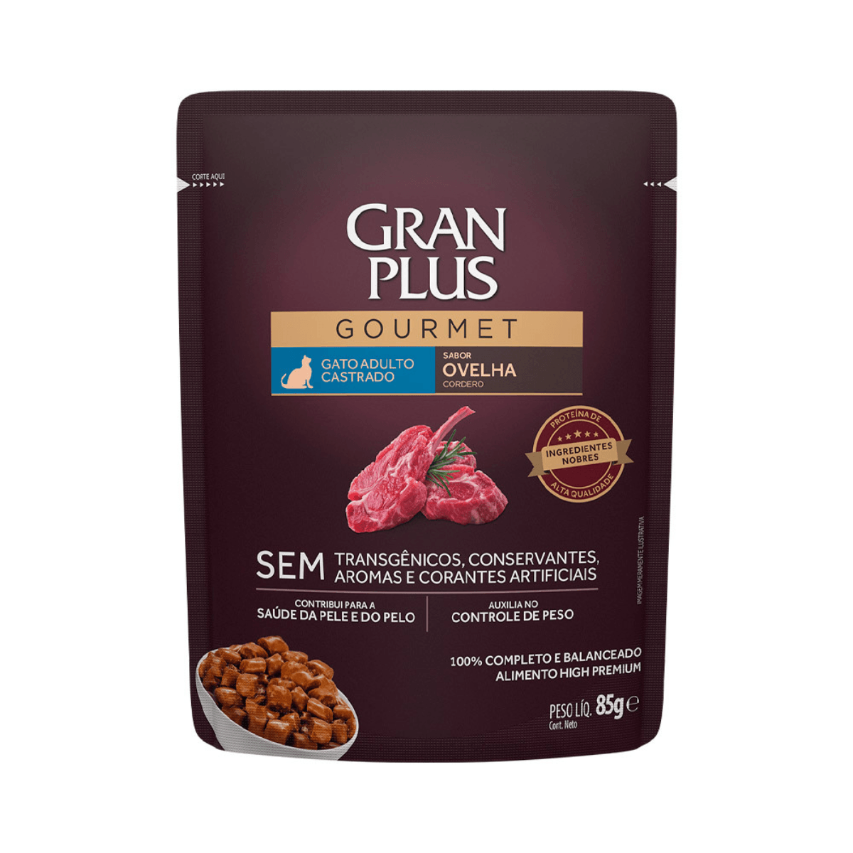 Sache Gran Plus Gourmet Gato Adulto Castrado Ovelha 85g