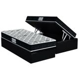 Cama Box Baú Solteiro: Colchão Anatômico Probel D45 / Ep Firmepedic Prodormir Advanced Tech2000 + Base Crc Suede Black(88x188)