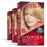 Tintura De Cabelo Revlon Colorsilk Permanent Blonde, Capa 100% Cinza