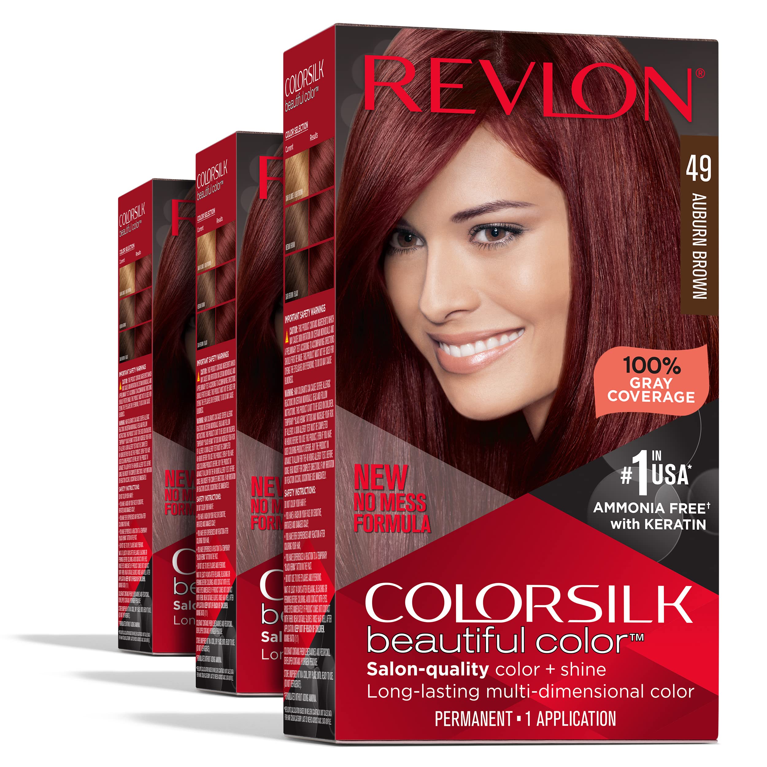 Tintura De Cabelo Revlon Colorsilk Permanent Red 100% Cinza Com Cobertura