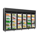 Refrigerador Vertical Auto Serviço Hortifruti 2340 Litros Preto com LED Frost Free GEAS - 6 Portas Pr Gelopar 220V