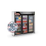 Auto Serviço Frios e Laticínios Plus 3 Portas Preto 1118L Ar Forçado
