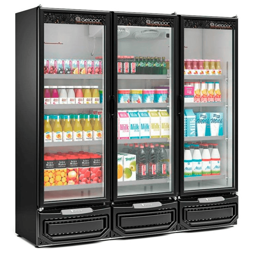 Refrigerador/ Expositor Vertical Conveniência Gcvr-1450 Pr - Preto 1468 Litros Iluminação Led Degelo Automático - Gelopar 110v Gelopar