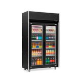 Refrigerador Vertical Auto Serviço 820 Litros Aço Pintado Em Preto Com Led Frost Free Geas- 2 Portas Pr Gelopar 220v Gelopar