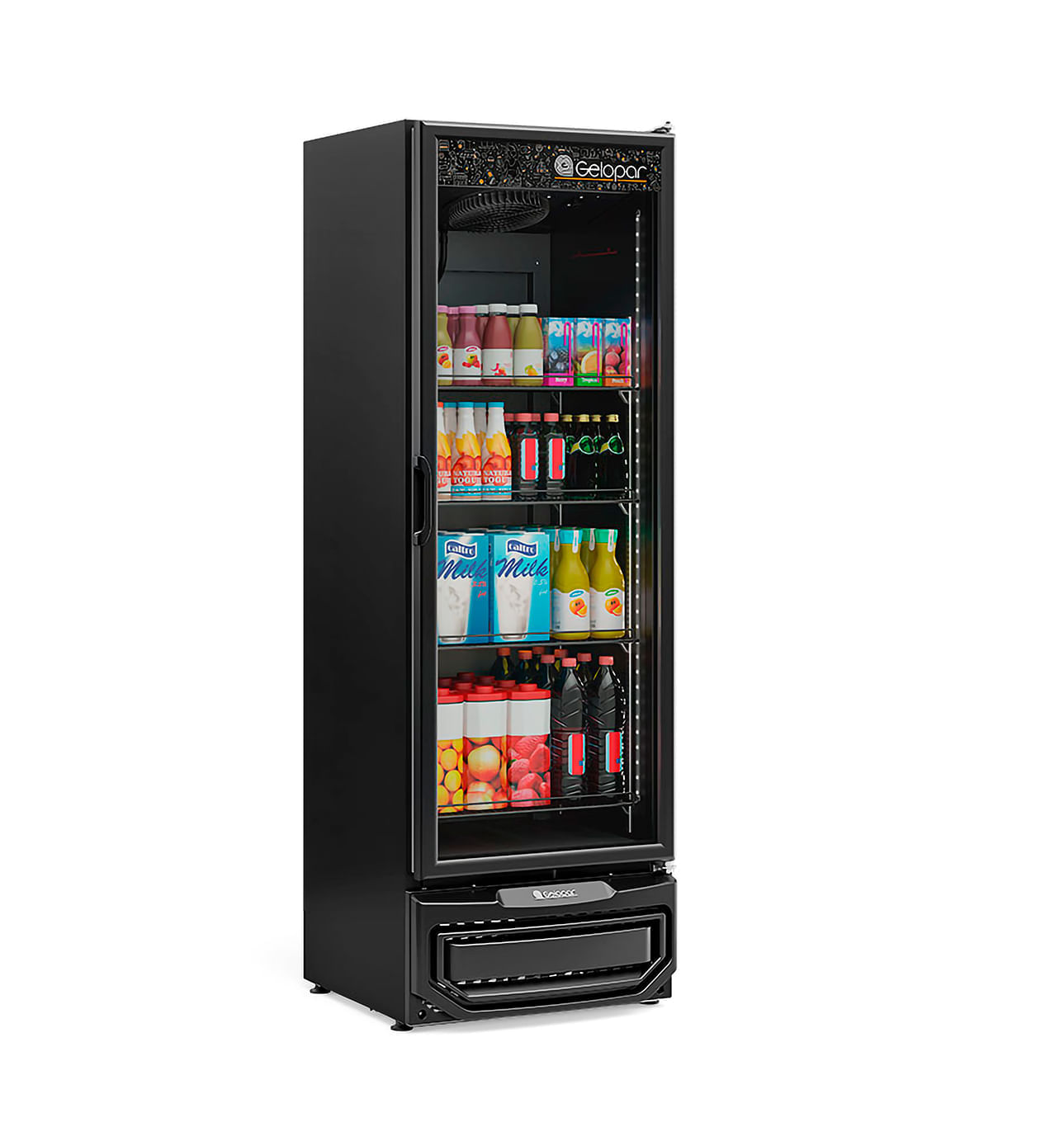 Refrigerador Vertical De Bebidas E Laticínios Grv-45 Lb Pr All Black Frost Free Com Gás Ecológico 445 Litros Led Perimetral Gelopar 220v Gelopar