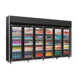 Refrigerador Vertical Auto Serviço 2340 Litros Aço Pintado Em  Preto Com Led  Fros Free  Geas- 6 Portas Pr  Gelopar 220v Gelopar