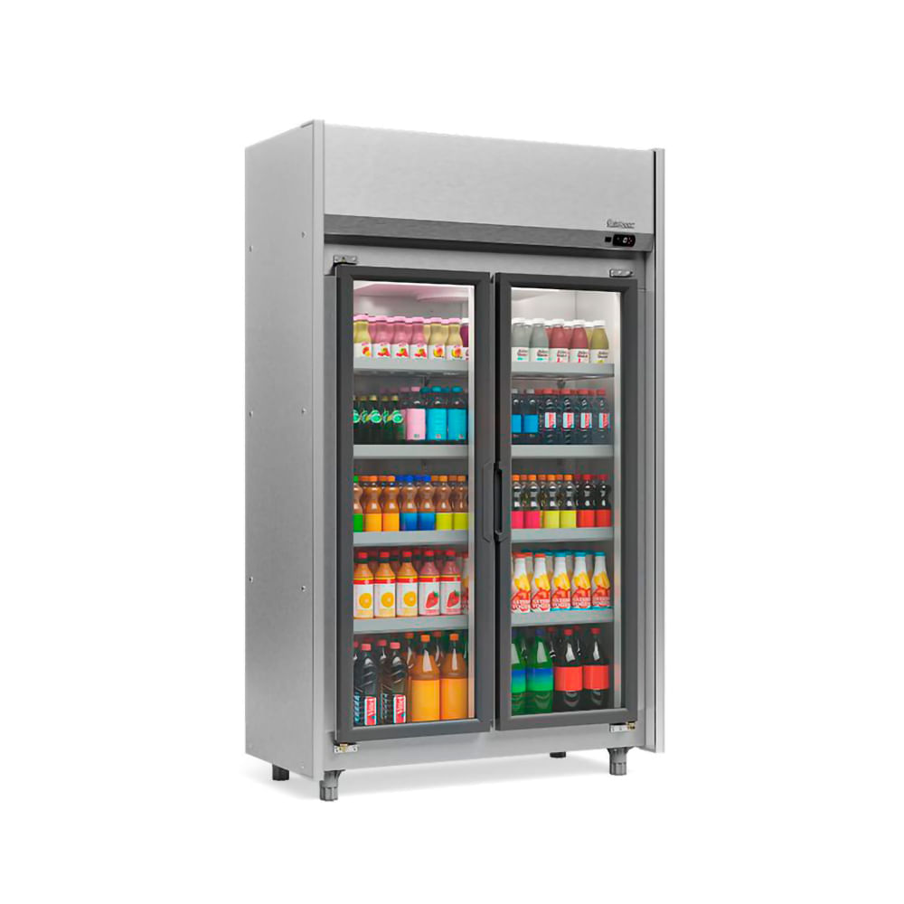 Refrigerador Vertical Auto Serviço 820 Litros Aço Tipo Inox Com Led Frost Free Geas- 2 Portas Ti Gelopar 220v Gelopar