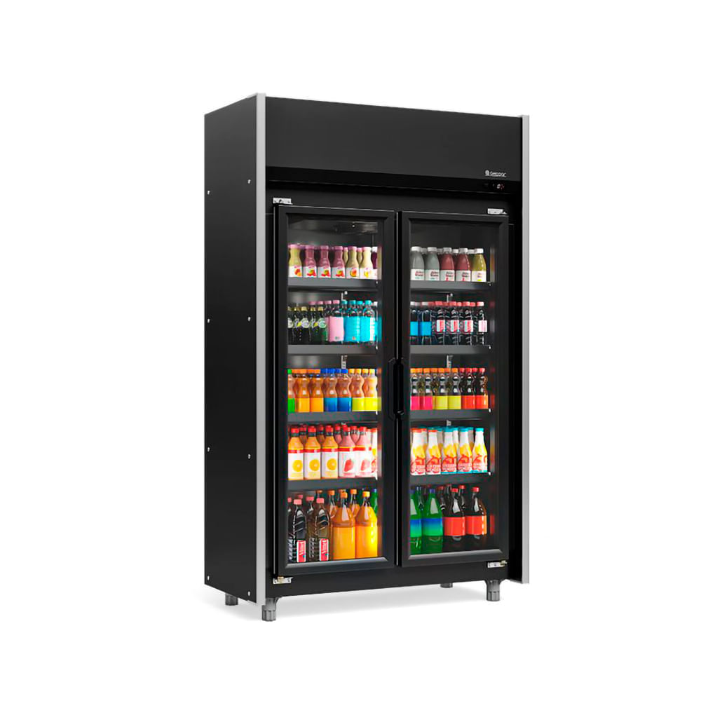 Refrigerador Vertical Auto Serviço 820 Litros All Black Com Led  Frost Free Geas- 2 Portas Lb Pr Gelopar 220v Gelopar