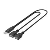 Usb 2.0 A Macho Para 2 Dual Fêmea Jack Y Splitter Hub Power