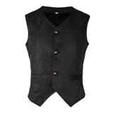 Colete Jacquard Medieval Homem Vestido Corte Justo Steampunk